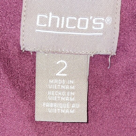 Chico's Monrovia Knee Length Dress & Jacket Eggplant Purple SZ L 12-14 Chico's 2 - Picture 13 of 16